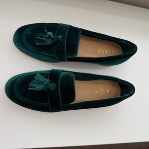 J. Crew Women's Emerald Velvet Loafers